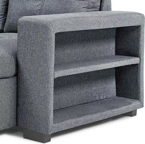 Catini PORTIVA univerzális sarokkanapé tárolóval és USB-csatlakozóval, szürke