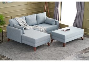 Világoskék sarokkanapé (bal oldali) Bella – Balcab Home