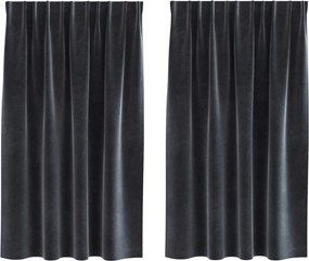 vidaXL Sötétítő függönyök 2 pcs Sötétszürke 140 x 140 cm Bársony