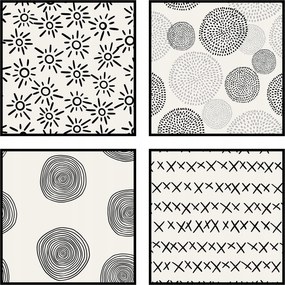 Poszter kép négyzet szett geometria 4x 20x20cm