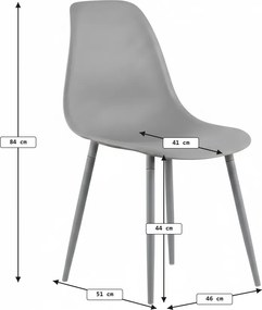 Étkezőszék OSAKA, műanyag, antracit színű
