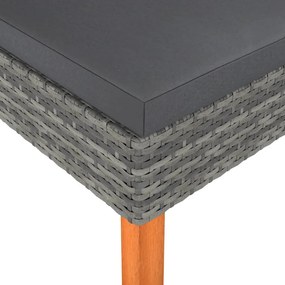 Polyrattan és tömör eukaliptuszfa lábzsámoly