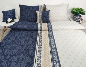 Flanel ágyneműhuzat 100% pamut 220x200 elegáns rozetta csíkos