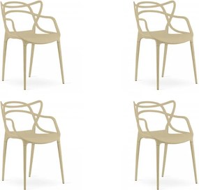 4 db KATO műanyag szék szett, bézs