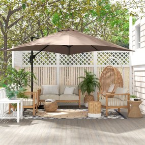 Outsunny Négyzet alakú, dönthető 360°-ban forgatható napernyő, alumínium, 3L x 3W x 2.6H m bézs | Aosom