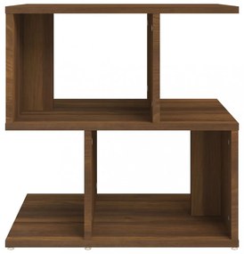 2 db barna tölgy színű szerelt fa éjjeliszekrény 50x30x51,5 cm