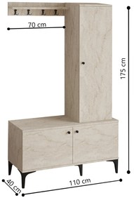 Előszobafal Lex - Travertine