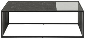 Fekete dohányzóasztal üveg asztallappal 60x120 cm Strington – Actona