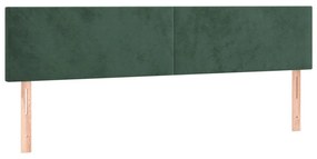 sötétzöld bársony rugós ágy matraccal 200x200 cm