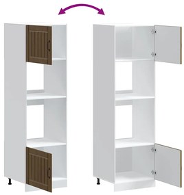 vidaXL Lucca 2 db barna tölgy színű szerelt fa sütőszekrények