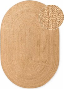 Natúr színű kétoldalas-kézi szövésű juta szőnyeg 160x230 cm Braided – Hanse Home