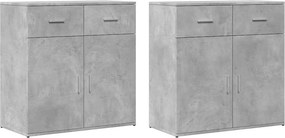 vidaXL 2 db betonszürke szerelt fa tálalószekrény 79 x 38 x 80 cm