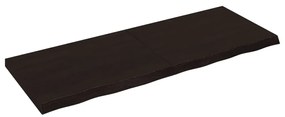 sötétbarna kezelt tömör tölgyfa fali polc 160 x 60 x (2-6) cm