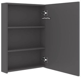 szürke LED-es tükrös fürdőszobaszekrény 50 x 13 x 70 cm