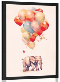 Plakát álmodozó elefánt lufikkal