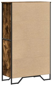füstös tölgy színű szerelt fa magasszekrény 79,5x35,5x137,5 cm