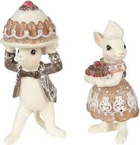 2 db-os egér szobor dekoráció