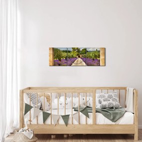 Kép - Levendula ösvények (órával) (90x30 cm)