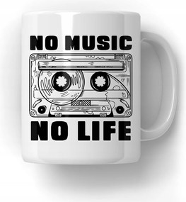 Bögre No Music No Life Ajándék Zenerajongóknak 18-99 Ajándék