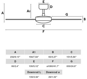 FARO 34285 - Mennyezeti lámpa CRUISER S fekete átm. 106 cm + távirányítás