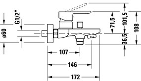 Duravit DC5230001046 - D-CODE kádcsaptelep, matt fekete