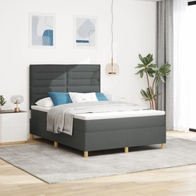 Box Spring Ăgy Matrac SötĂ©tszĂŒrke 140x200 cm Szövet