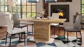 Mazzoni PIANO Artisan Tölgy/Bézs (Pezsgő) - 200 cm-es MODERN NYITHATÓ ASZTAL!