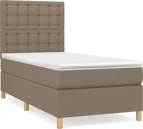 vidaXL tópszínű szövet rugós ágy matraccal 90 x 200 cm