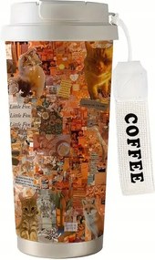 Thermo bögre szívószál termosz Macskák Vörös Macska Róka aranyos kawaii Pop Art