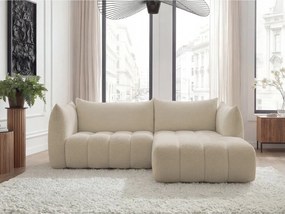 Bézs buklé sarokkanapé (jobb oldali-heverő résszel) Azra – Bobochic Paris