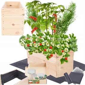 Ágyás magasított zöldséges fa láda virágtartó 36x90x30