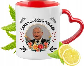 Jaroslaw Kaczynski Piros bögre szív alakú füllel Ajándék