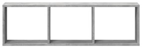 betonszürke szerelt fa faliszekrény 100 x 16 x 30 cm