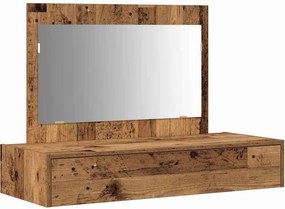 vidaXL Öltözködőasztal fiókkal tükörrel Barna 100 x 40 x 70 cm Faanyag