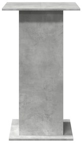 betonszürke szerelt fa bárasztal tárolóval 60 x 60 x 102 cm
