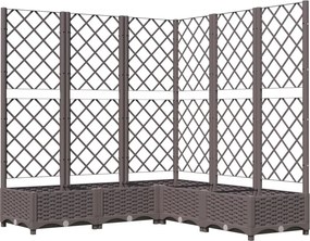 vidaXL barna polipropilén rácsos kerti ültetőláda 120 x 120 x 121,5 cm
