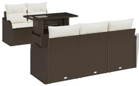 Kerti Kanapé Szett 6 pcs Barna 100 x 55 x 73 cm Poli rattan