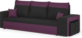NEVADA Háromszemélyes kinyitható kanapé Fekete/lila