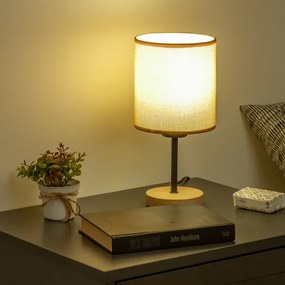 Brilagi - Asztali lámpa NUBILA WOOD 1xE27/25W/230V tölgy/világosbarna