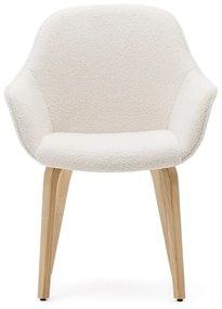 Fehér kárpitozott étkezőfotel Aleli – Kave Home
