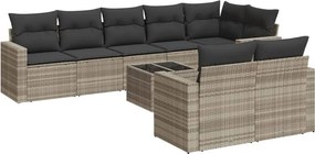 vidaXL 9 részes világosszürke polyrattan kerti ülőgarnitúra párnával