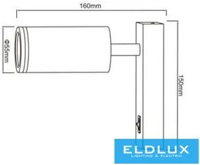 UNIVERSO Fali lámpa kapcsolóval 1xGU10 Max.35w IP20 Fehér 150x160mm 5 év