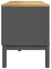 FLORO szürke tömör fenyőfa TV-szekrény 114 x 43 x 55 cm