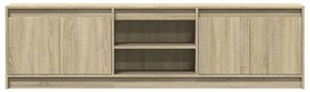 sonoma tölgy színű szerelt fa LED-es TV-szekrény 180x34x50 cm