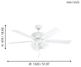 Eglo Las Palmas 35076 mennyezeti ventilátor, 3x40W E27