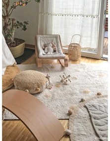 Okkersárga-krémszínű mosható kézi szövésű pamut gyerek szőnyeg 120x160 cm Hippy Dots Honey – Lorena Canals