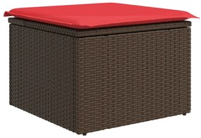 vidaXL barna polyrattan kerti ülőke párnával 55 x 55 x 37 cm