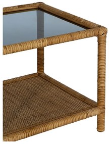 Natúr színű dohányzóasztal üveg asztallappal 40x90 cm – Ixia