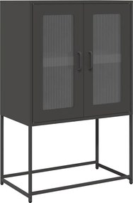 vidaXL Magastábla Fekete 68x39x107 cm Acél