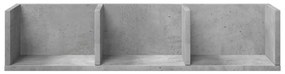 betonszürke szerelt fa faliszekrény 75x18x16,5 cm
